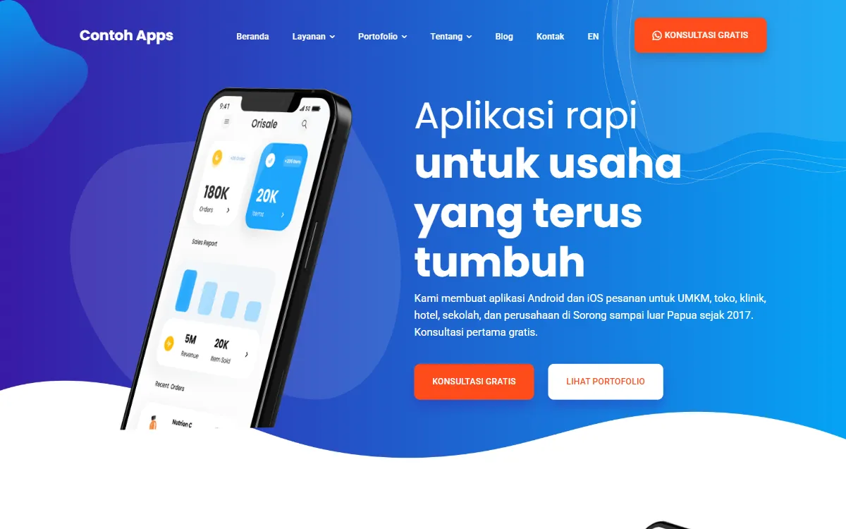 Tampilan Contoh Apps