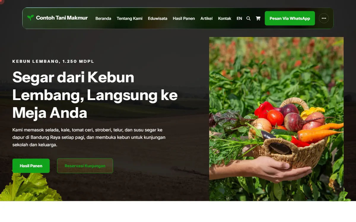 Tampilan Contoh Tani Makmur