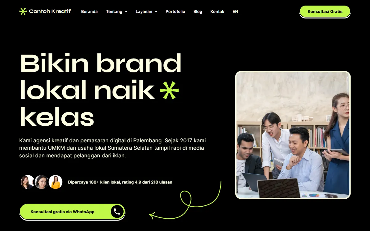 Tampilan Contoh Kreatif Agency