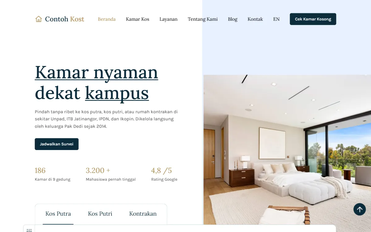 Tampilan Contoh Kost