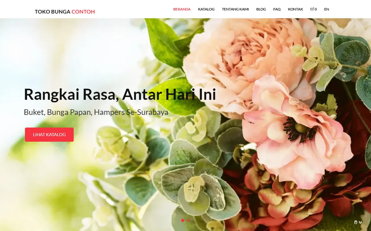 Tampilan Toko Bunga Contoh