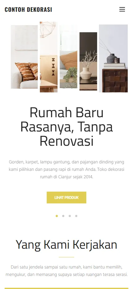 Tampilan Contoh Dekorasi Rumah di layar HP