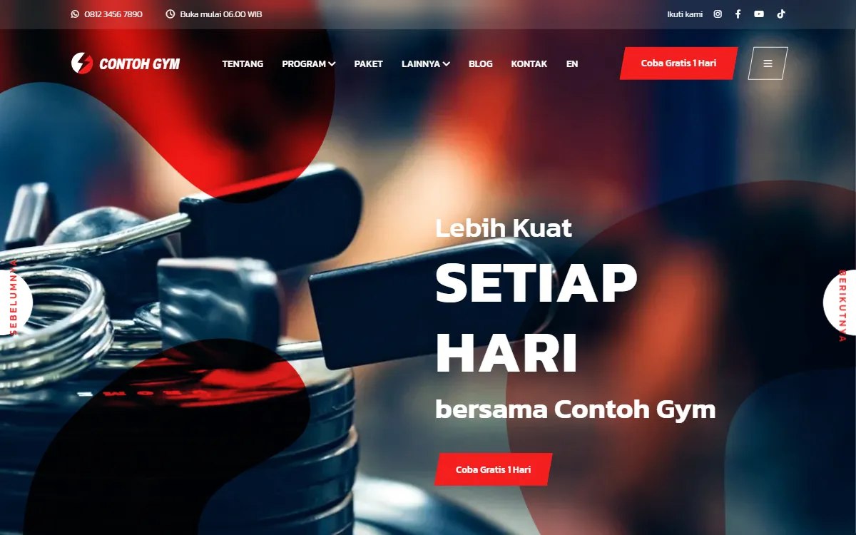Tampilan Contoh Gym