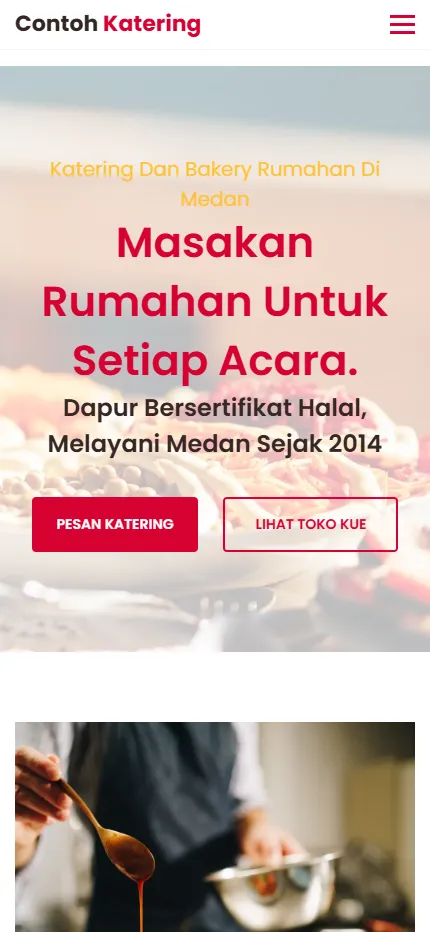 Tampilan Contoh Katering di layar HP