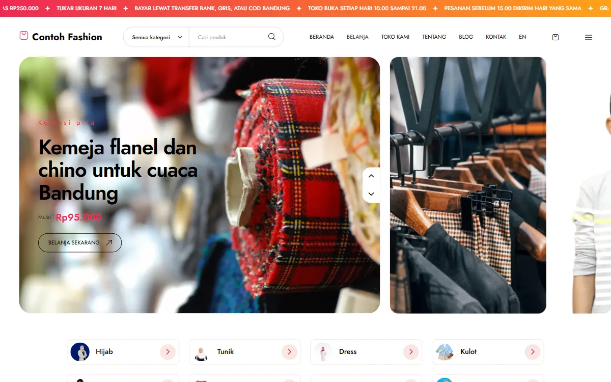 Tampilan Contoh Fashion Store