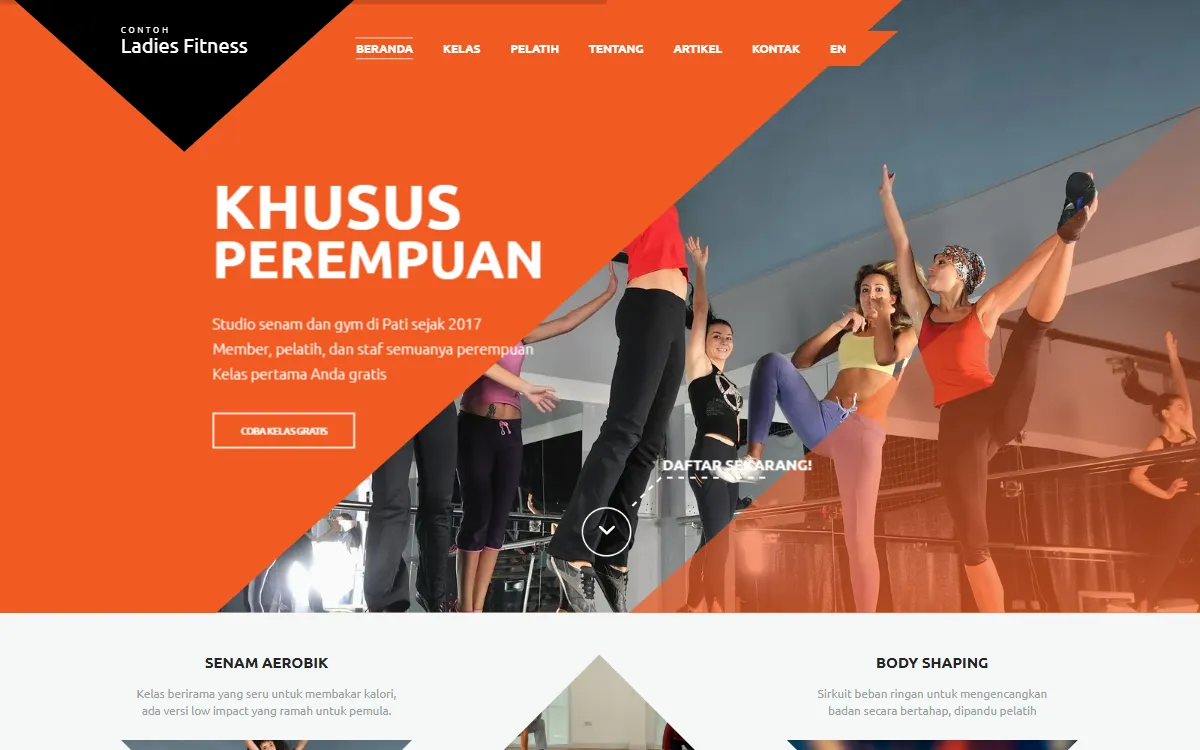 Tampilan Contoh Ladies Fitness