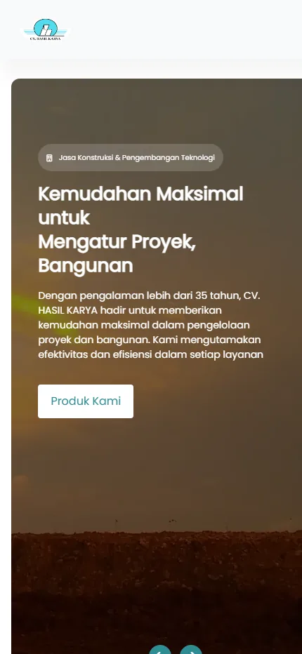 Tampilan hasilkarya.co.id di layar HP