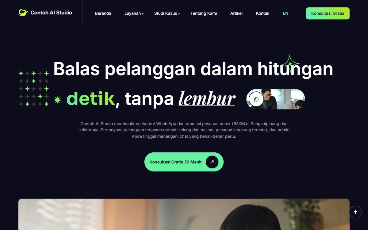 Tampilan Contoh AI Studio