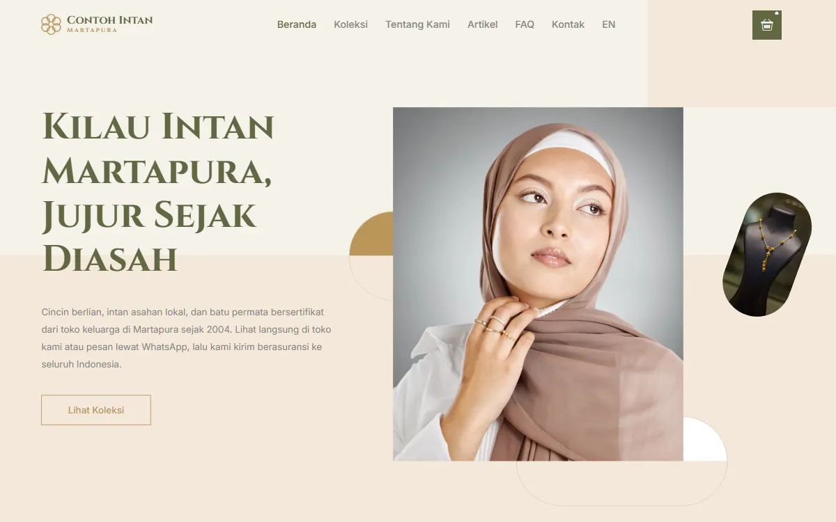 Tampilan Contoh Intan Martapura