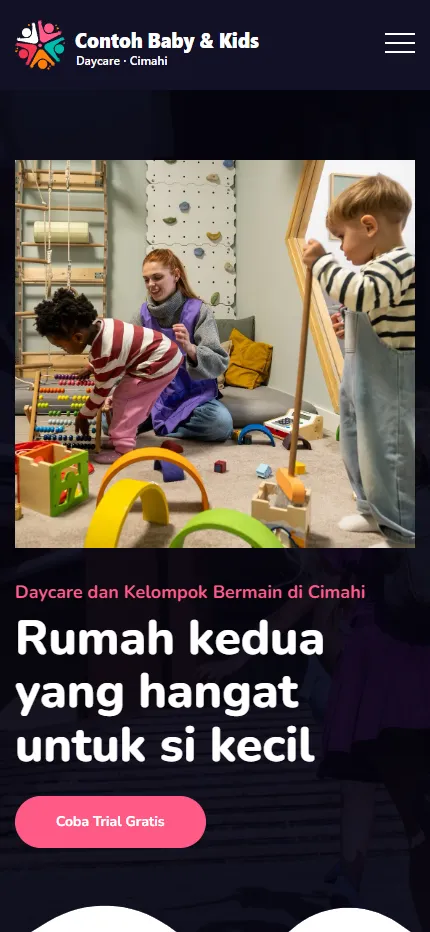 Tampilan Contoh Baby & Kids di layar HP