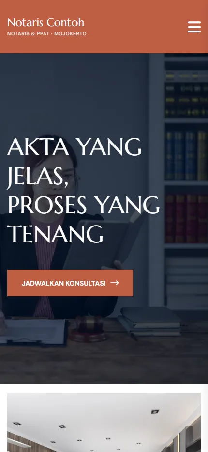 Tampilan Kantor Notaris dan PPAT Contoh di layar HP
