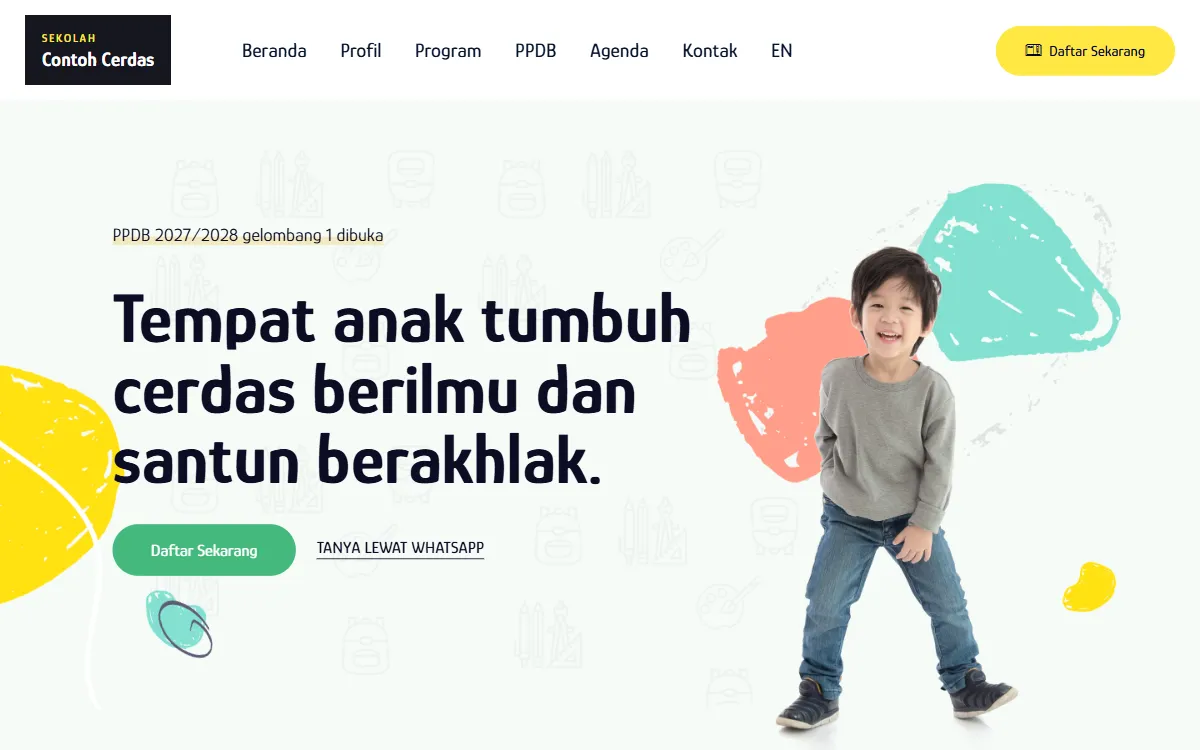 Tampilan Sekolah Contoh Cerdas