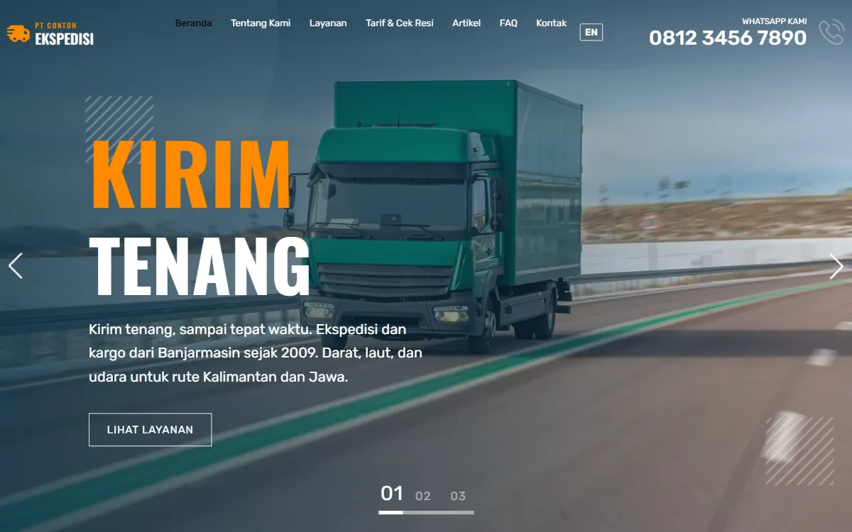 Tampilan PT Contoh Ekspedisi