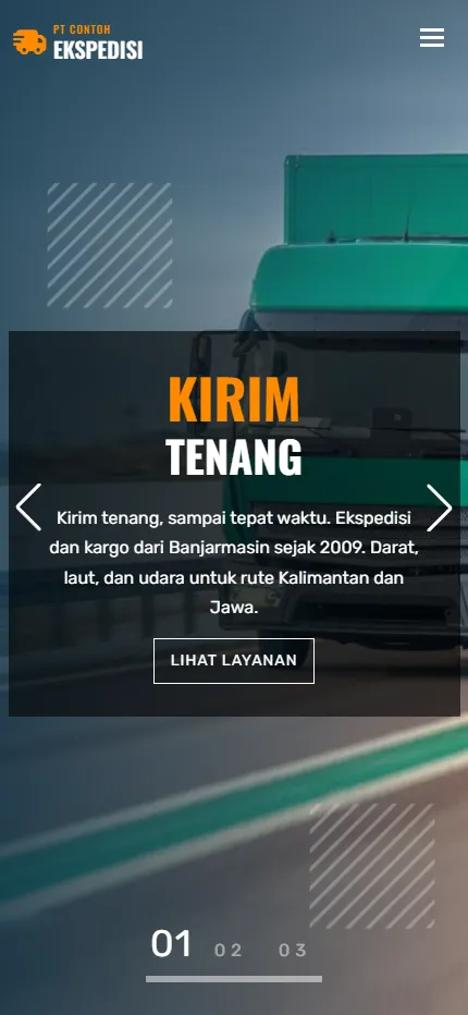 Tampilan PT Contoh Ekspedisi di layar HP