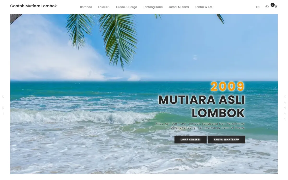 Tampilan Contoh Mutiara Lombok