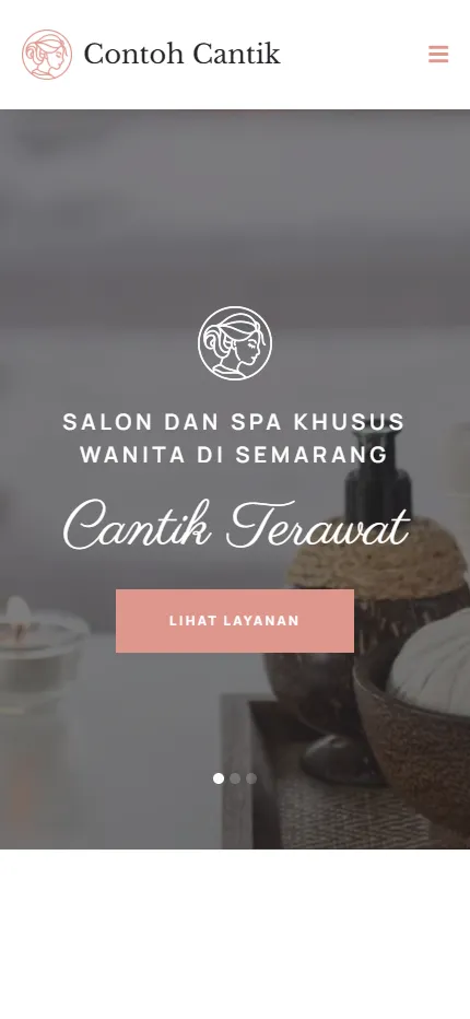 Tampilan Salon Contoh Cantik di layar HP