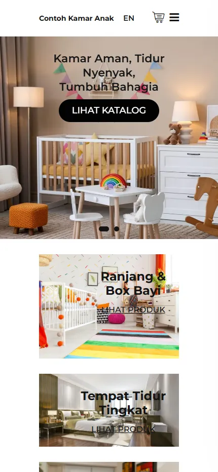 Tampilan Contoh Kamar Anak di layar HP