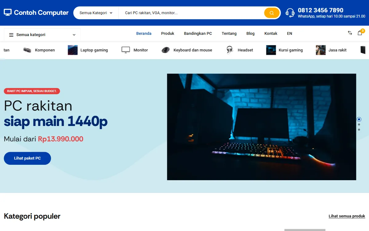 Tampilan Contoh Computer Store