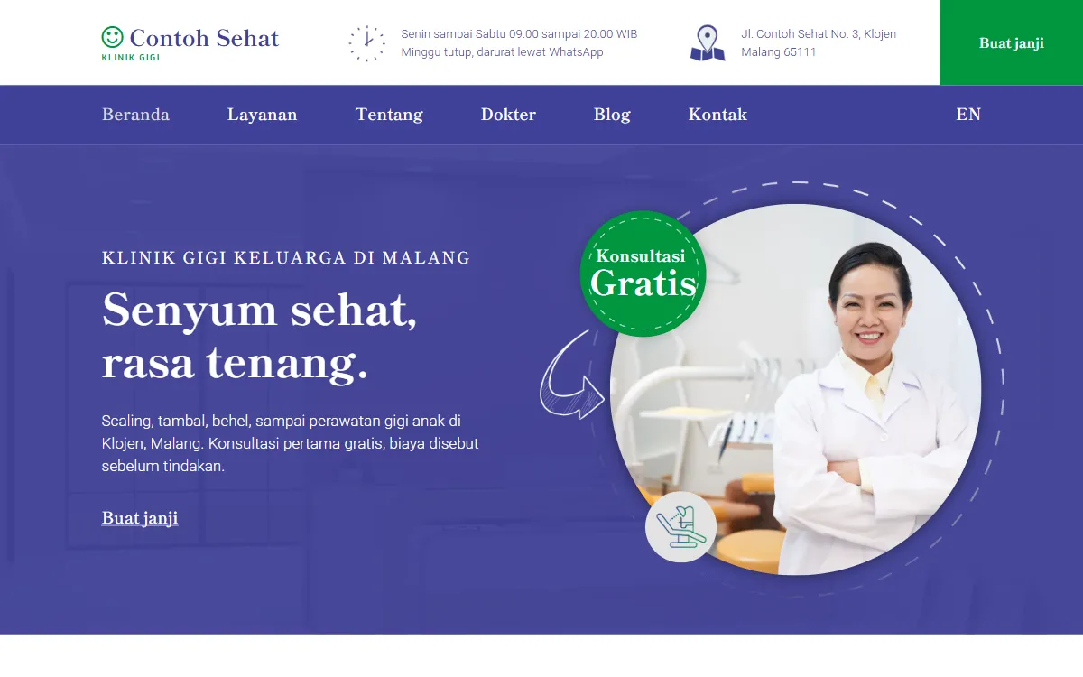 Tampilan Klinik Gigi Contoh Sehat