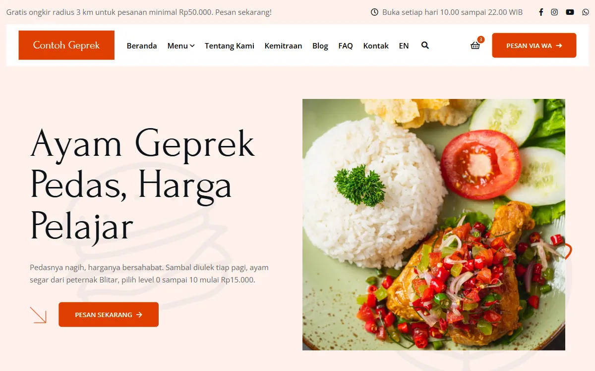 Tampilan Contoh Geprek