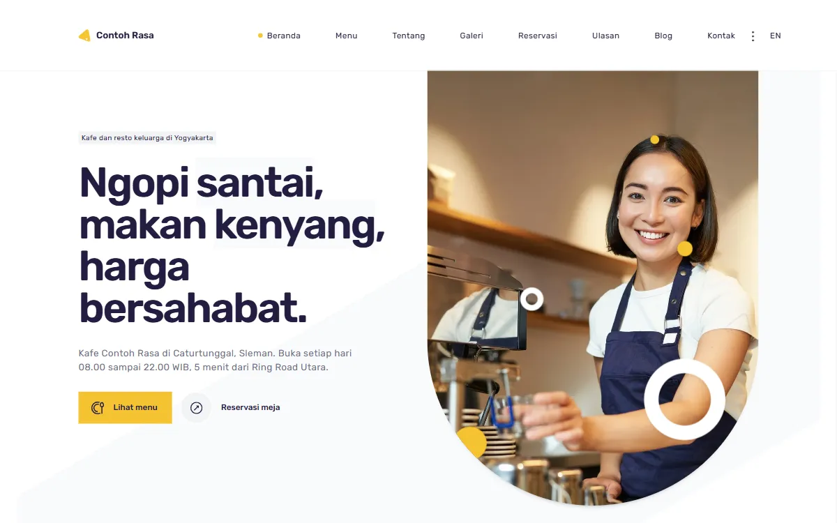 Tampilan Kafe Contoh Rasa