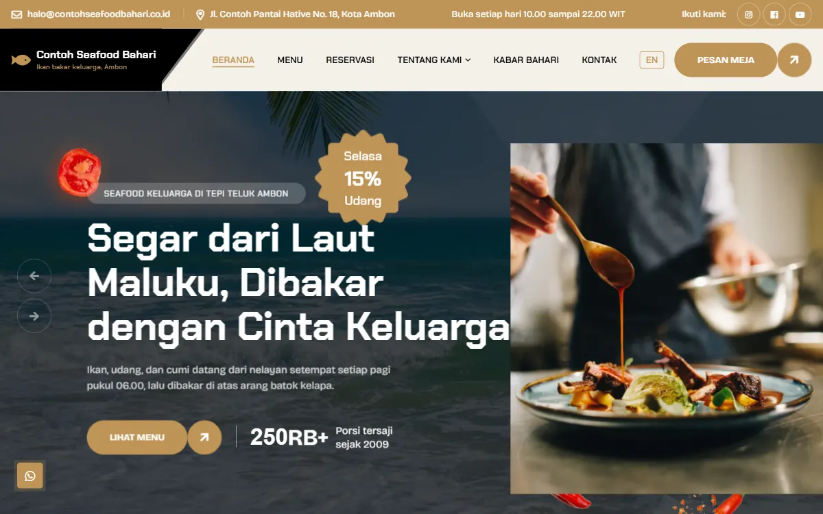 Tampilan Contoh Seafood Bahari