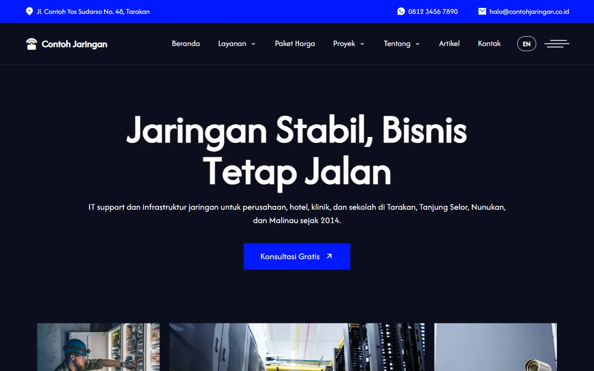Tampilan PT Contoh Jaringan