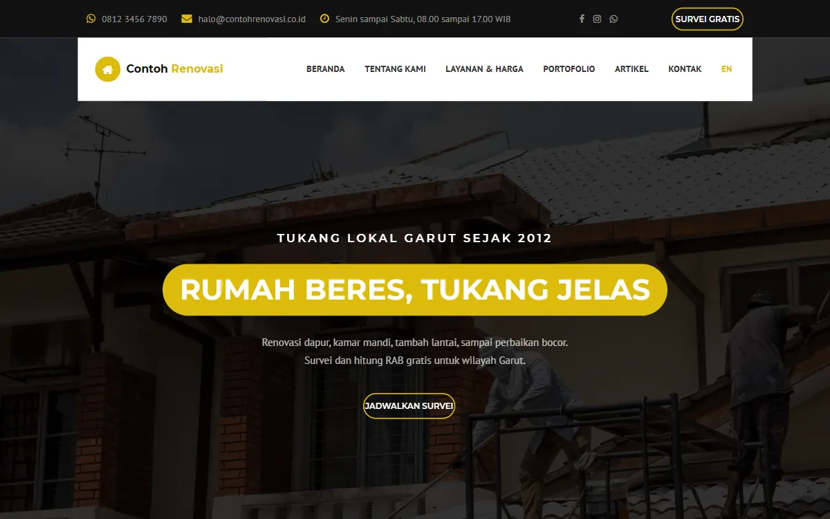 Tampilan Contoh Renovasi