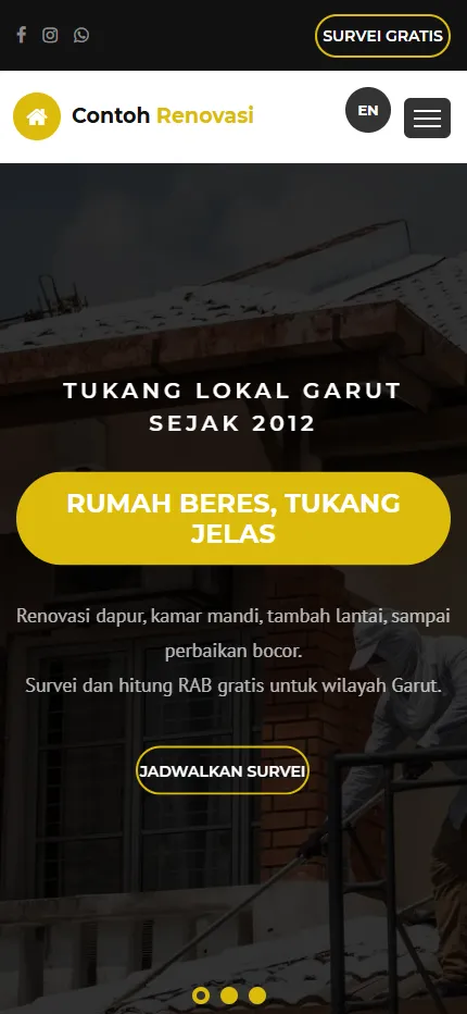 Tampilan Contoh Renovasi di layar HP