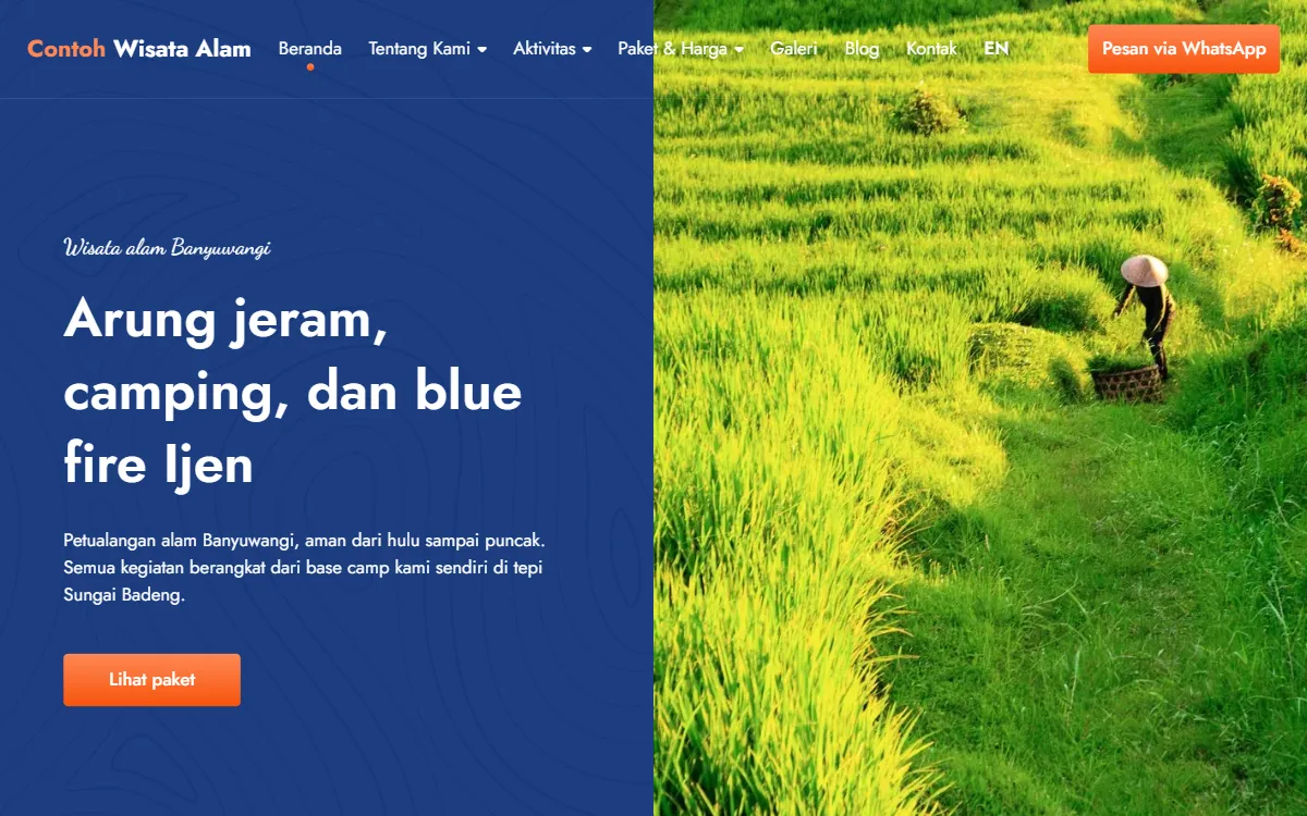 Tampilan Contoh Wisata Alam