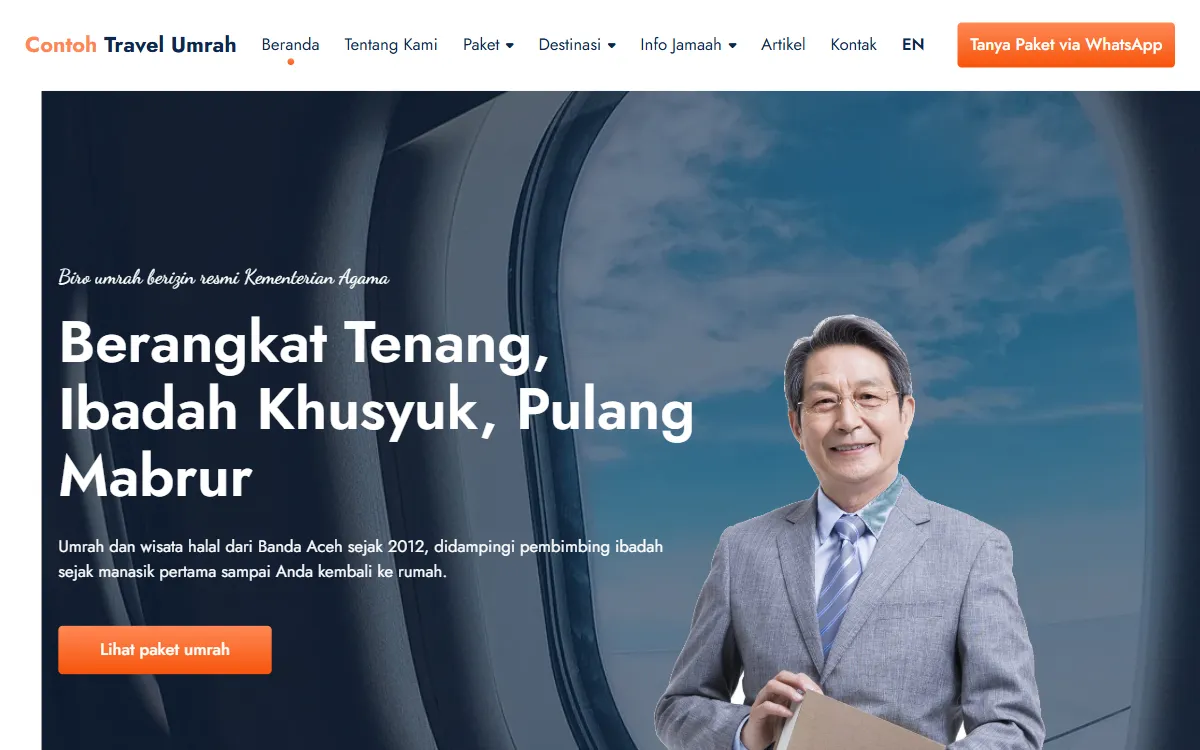 Tampilan Contoh Travel Umrah