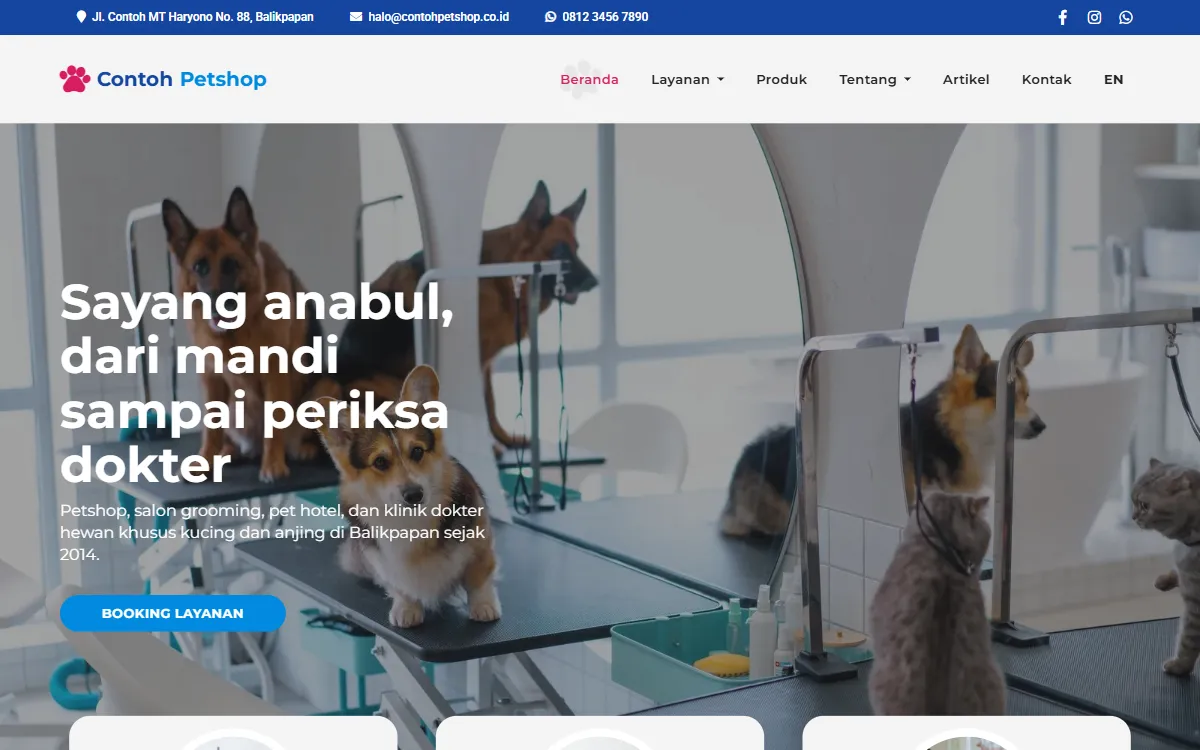 Tampilan Contoh Petshop