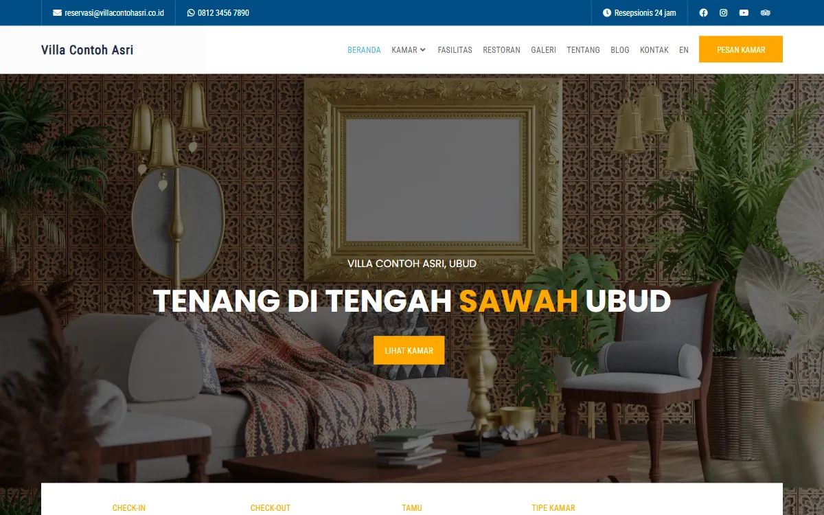 Tampilan Villa Contoh Asri
